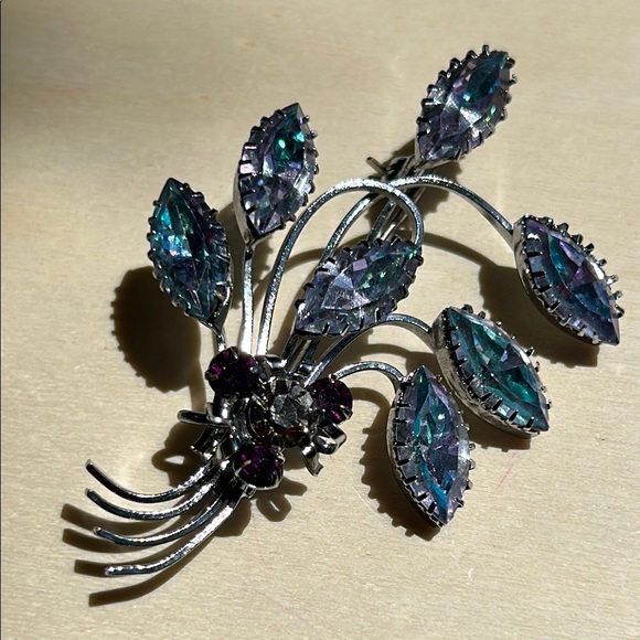 Vintage Silver and Blue Brooch - Picture 4 of 6